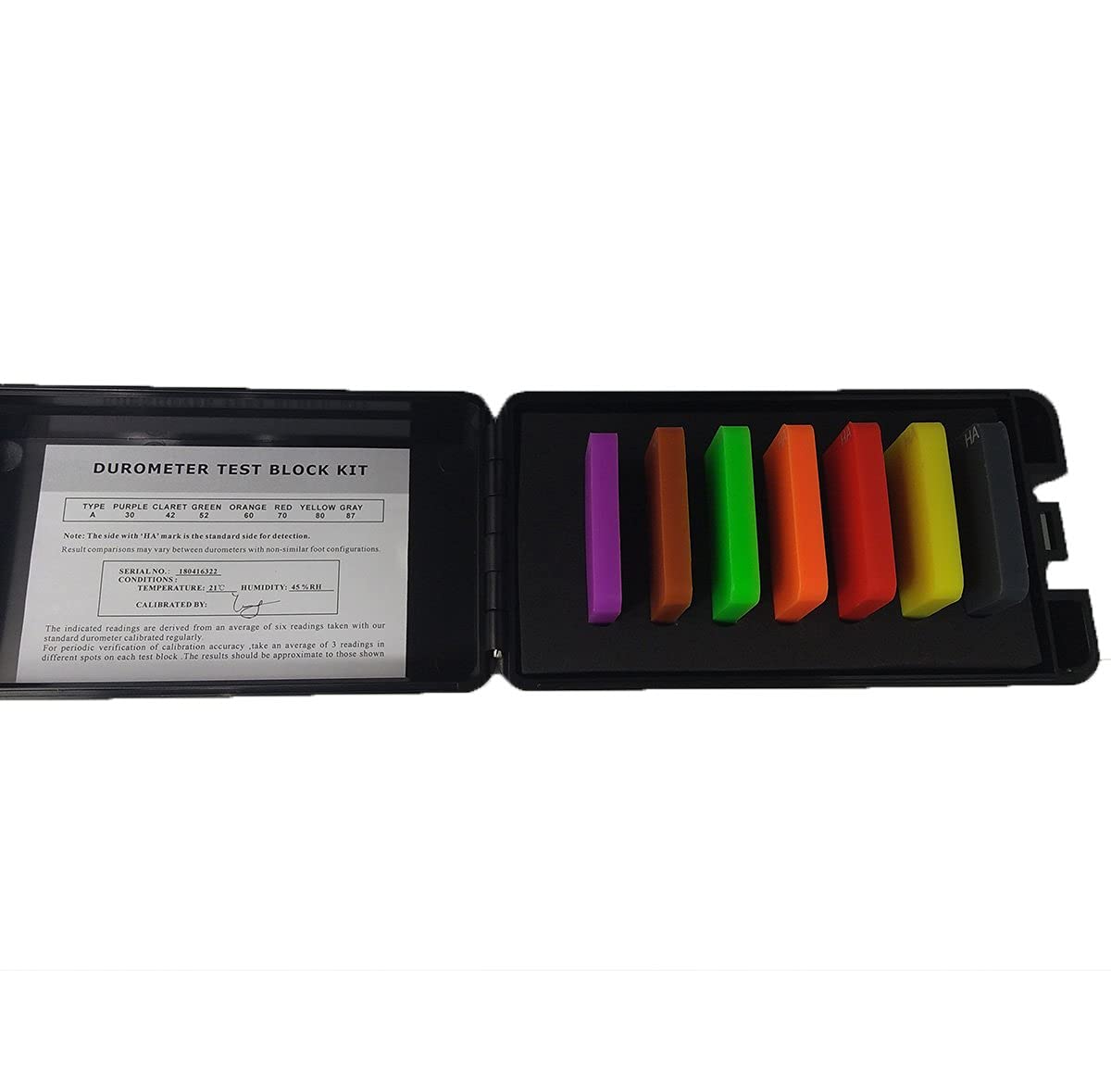 Hardness Test Block Kit for Durometer Type A with 7 Different Color Block Hardness Testing Block