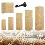 Sichtschutzmatte Schilfrohrmatte 50 60 70 75 80 90 100 150 180 120cm Hoch Natürlicher Schilfrohr Schilfmatten Balkonsichtschutz Bambusmatte Bambus Balkon Zaun Sichtschutz(Natural White,120x100cm)