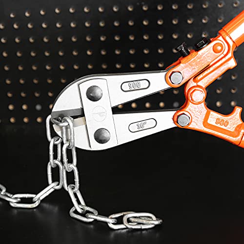 Greatneck Bc36 36 Inch Bolt Cutters | Cuts Bolt, Nails, Locks, Rivets, Chains, & Wire | 1/2 Inch Jaw Capacity | Forged S2 Steel Construction For Durability & Powerful Cutting Edge | Orange Body #TOP5