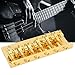 Zinc Alloy 6 String Electric Bass Bridge, Heavy Duty Cast Base Assembly, Sturdy Structure, Cr Plated Appearance,Bass Accessory, for Bass Instrument (Golden)