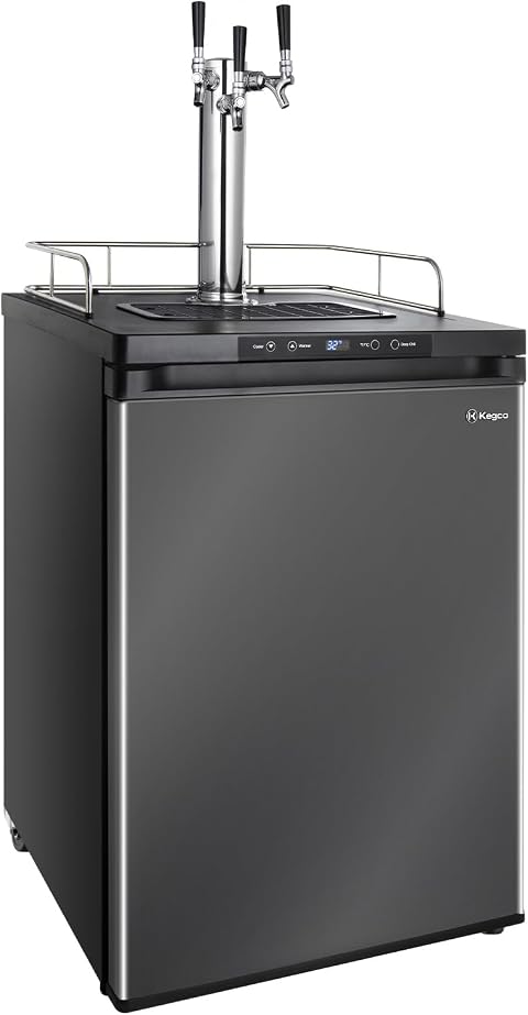 Kegco HBK309X-3 Keg Dispenser, 3 faucet without kegs Black Stainless Steel