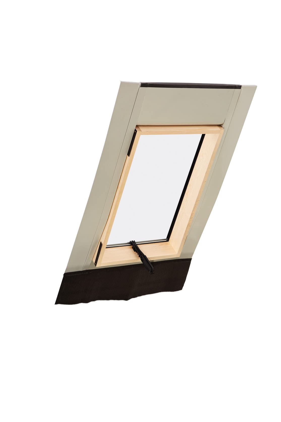 Original Roto Ausstieg Dachausstiegsfenster WDL R2 H für Kaltdach Wohndachluke in Holz Natur inklusive Eindeckrahmen Flügelanschlagseite Oben Außenabdeckung in Aluminium Anthrazit Größe 45 x 55 cm