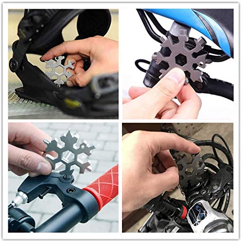 4 Pack 18 In 1 Snowflake Multi Tool, Stainless Steel Beer Bottle Opener, Flat Phillips Screwdriver Kit/Wrench, Outdoor Durable And Portable #TOP1