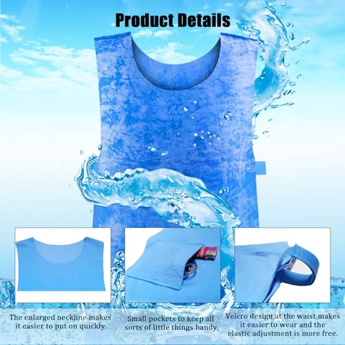 Cooling Ice Vest for Men Women,PVA Water Activated Evaporative Cool Cold Vest for Hot Weather Working Running3