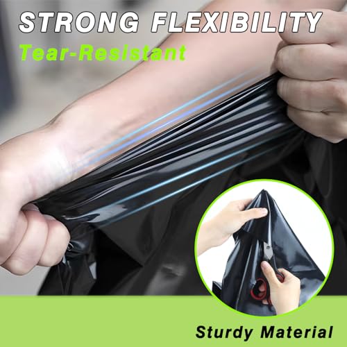 Qcdou Teichfolie, 2mx 2m PVC teichplane, Schwarze Plane, Gartenteich Teichplane, Wasserdicht und Wetterbeständig, Dichtungsfolie Teichmembran für Fischteiche, Wasserfall Pool, Brunnen