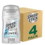 Speed Stick Men's Antiperspirant Deodorant, Unscented, 3 Ounce, 4 Pack