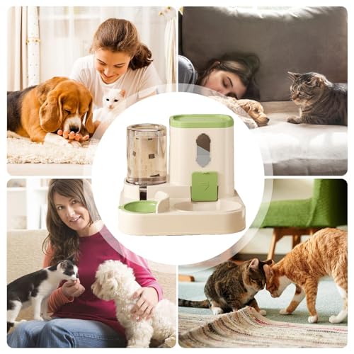 Auto Feeder Futterspender | Wasserspender für Haustiere | Katzenfutter und Wasserspender Set | Automatischer Futterspender und Tränke | Katze Auto Food Dispenser Bowl | Futterspender für