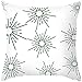 Lieson Lot Housse de Coussin 45x45, Coussin Canape Decoration Vert Blanc Coussin Decoration Exterieur Motif Soleil Geometrique, Polyester