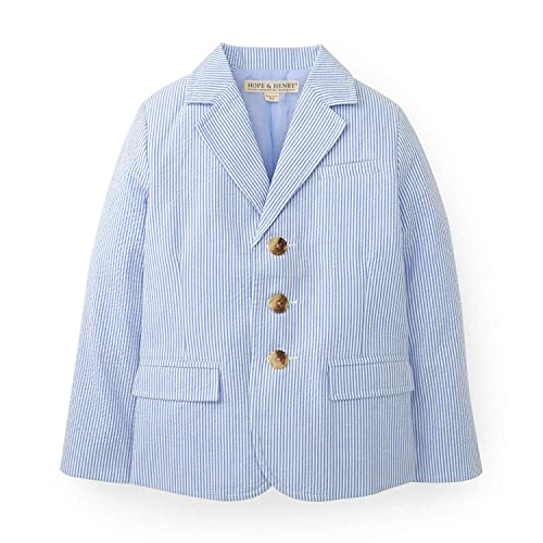 Hope & Henry Baby Boys' Organic Classic Seersucker Suit Jacket, 18-24 Months, Blue Seersucker