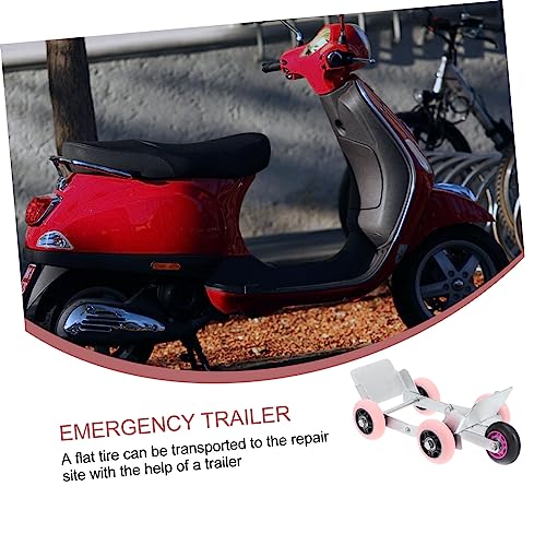FOYTOKI Electric Vehicle Dolly Towing Tool Emergency Tire Rescue Car Mover Adjustable Wheel Support for Electric Bikes and Motorcycles Random Color