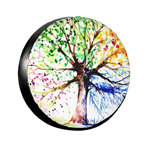 550 Bolsa De Almacenamiento De Llantas Árbol De Arte De Las Cuatro Estaciones Cubierta De Neumático Weatherproof Eumático De Repuesto Cubierta Impermeable Funda Protectora para Ruedas