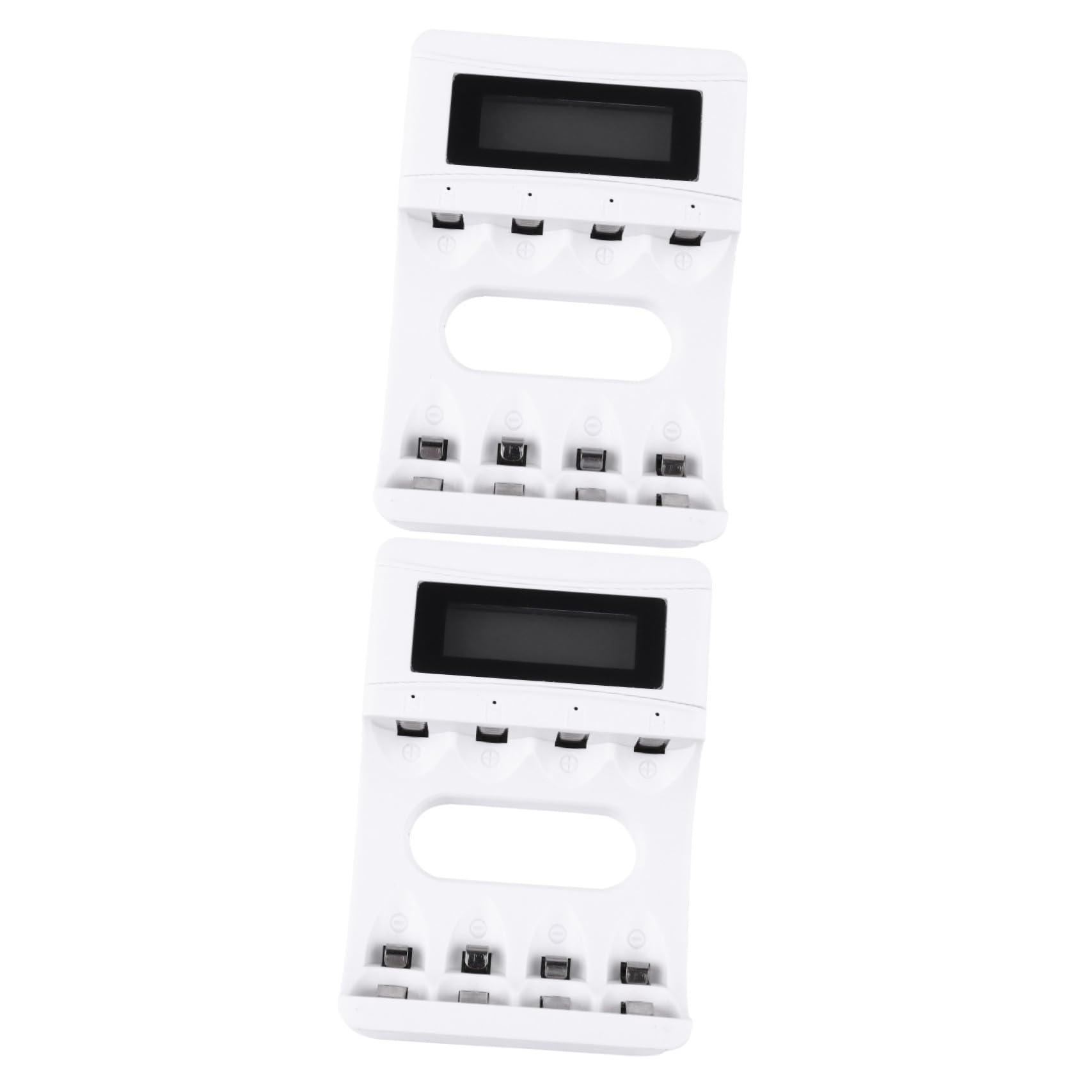 jojofuny 2piezas Cargador De Baterías Recargables LCD De Bays Cargador USB Pantalla Inteligente para Baterías AA AAA Detención Automática y Estado De Carga Individual