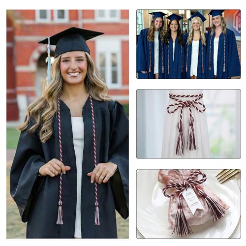 Image of GraduationMall Graduation Honor Cord 68 inch MaroonWhite