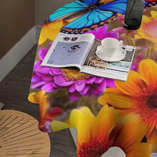 Nappe de table ronde imperméable 178cm motif papillon - 8