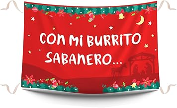 Carol Christmas Balconies - Christmas Decoration and Funny Christmas Hangings - Christmas Bakeries for Balcony Decoration - Matte Printed - Measures 100 x 70 cm