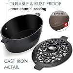 INNO STAGE Wood Stove Steamer, Cast Iron Humidifier, 2.5 Quart, Black - Image 5