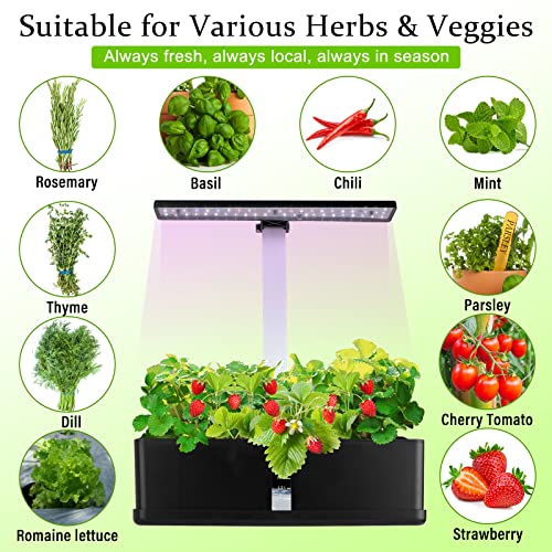 9 Pods Hydroponics Growing System Indoor Garden With Led Grow Light Height Adjustable Indoor Herb Garden With Quiet Water Pump Automatic Timer Hydroponic Planter Plants Germination Kit For Home Office #TOP4