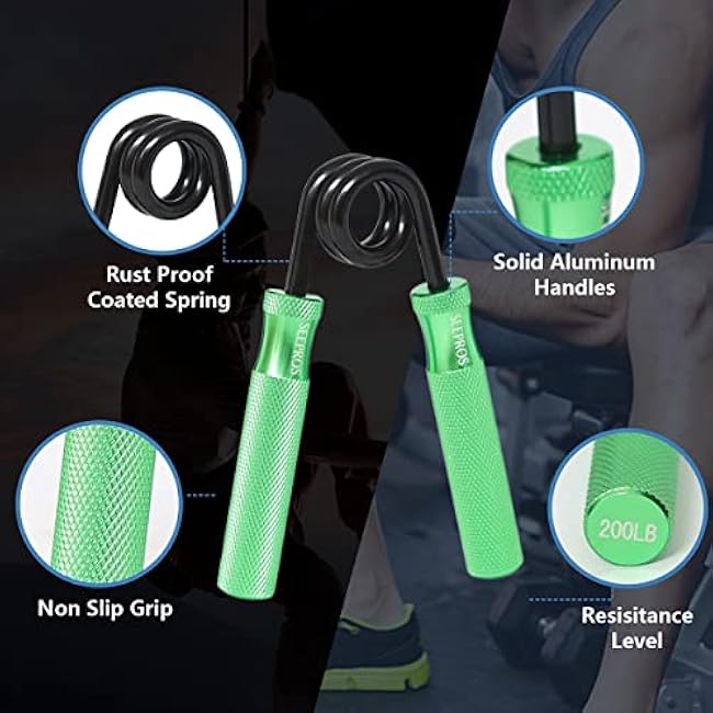 Grip Strength Trainer, 100LB-300LB Metal Hand Grip Strengthener, Non-Slip Heavy-Duty Finger & Forearm Exerciser, Hand Gripper for Athletes, Hand Rehabilitation Exercising