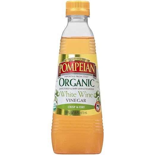 Pompeian Gourmet Organic White Wine Vinegar, Unfiltered