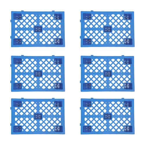 6 Pcs Plastic Pallets,6 Pcs Interlocking Storage Pallets,Waterproof Grid Ventilation Garage Floor Pallets for Warehouses, Factories,Logistics Centers (23.62 * 15.75 * 3.94in)