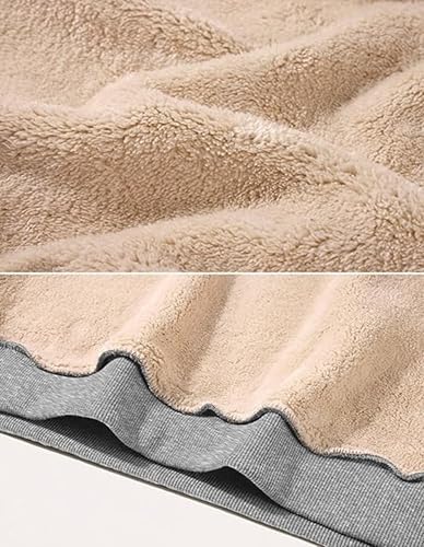Image of Tansozer Mens Fleece Crewneck Sweatshirt Warm Sherpa Lined Thick Pullover Long Sleeve Tops Shirts