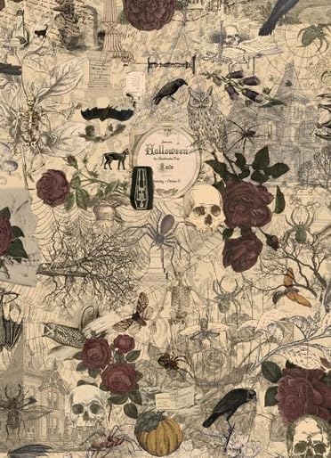 Fat Quarter Haunted House Mansion 100% Cotton Fabric 18 inches x 21 inches ~ Sewing, Quilting, Arts and Crafts ~ Fall, Autumn, Halloween