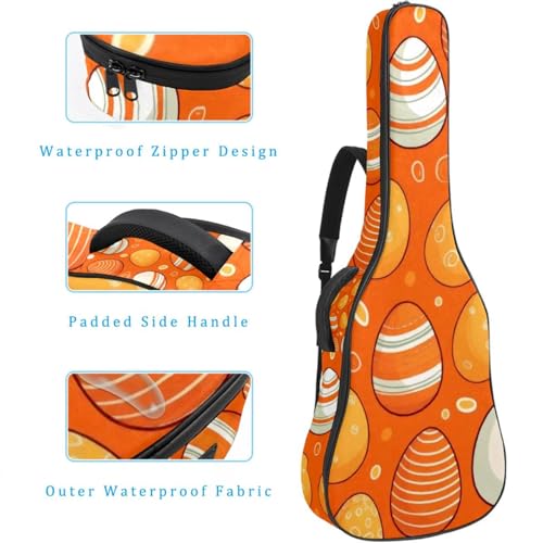 Housse de guitare acoustique orange multicolore imperméable multi-poches - 4