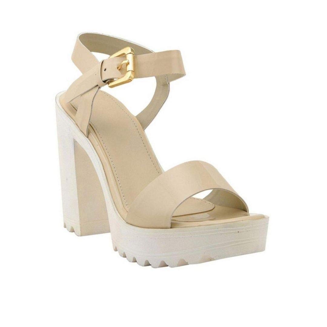 Stepee Sandal for Womens Block Heel Sandal Comfortable High Heel Sandal Cream_37 (B087CJ7S48) Amazon Price History, Amazon Price Tracker