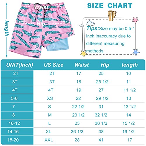 Cozople Boys Summer Swim Trunks Size 8 Quick Dry Upf Beach Boards Shorts Stylish Crocodile Bathing Shorts With Compression Boxer Brief Liner Swimwear For Casual Homewear Shorts #TOP4