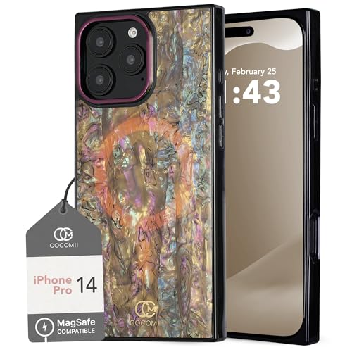 Image of COCOMII Rectangle for iPhone 14 Pro Case, Eclipse Abalone Shell