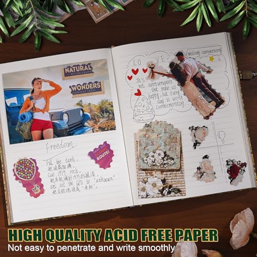 Carnet de notes rétro papillon vert avec couverture 3D en relief premium - 5