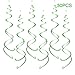 AimtoHome Party Swirl Decorations, Hanging Swirl for Ceiling Decorations, Green, Pack of 30