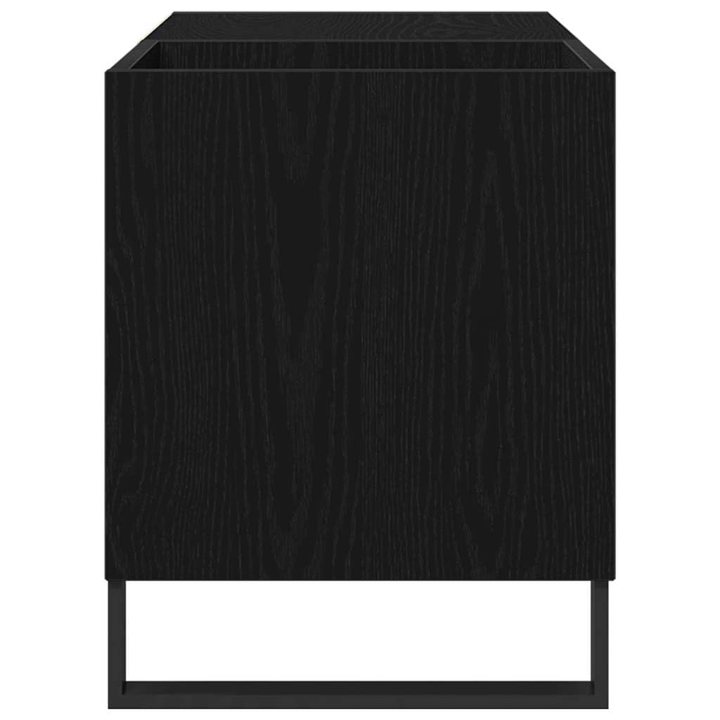 Armadietto per dischi in legno, 85 x 38 x 48 cm, con 3 ripiani e porta, per soggiorno, home theater e ufficio, per riporre vinili, CD, DVD, ricevitori, router