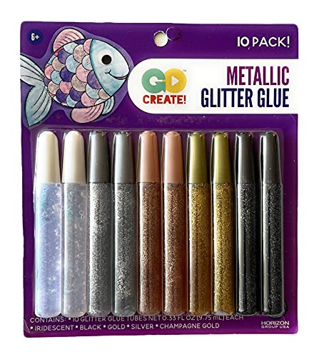 HORIZON 10 Pack - Non-Toxic Washable Glitter Glue Gel Stick Set, Pens for Art Projects, Assorted Colors Glue Stick, Decorating Supplies