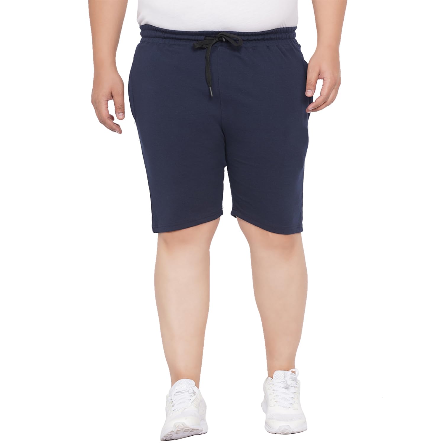 santonio Plus Size Mens Solid Cotton Twisted Creek Lounge Shorts Available Size (2XL-10XL) (3XL, Navy Blue 20)-picture-38