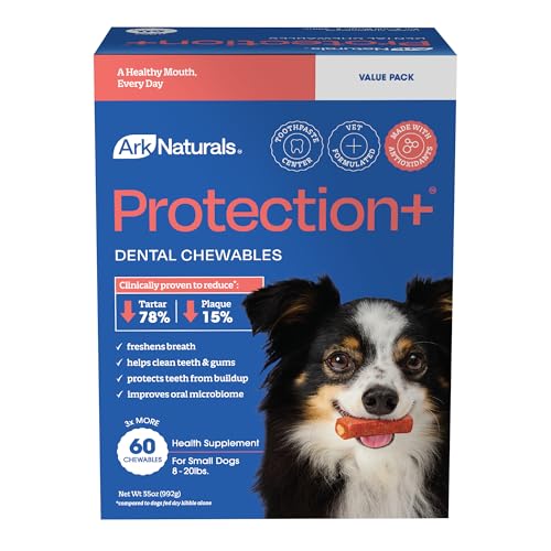 Image of Ark Naturals Protection+ Brushless Toothpaste - Small Breeds, 35oz Bag - Dog Dental Chew with Toothpaste Center - Prevent Plaque & Tartar and Freshen Breath with Dental Chews for Dogs