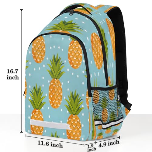 Watercolour Pineapple Dots Backpack with Chest Strap Reflective Lightweight Travel Hiking Backpack for Men Women Waterproof Daypack Back Pack for Commute Camping3