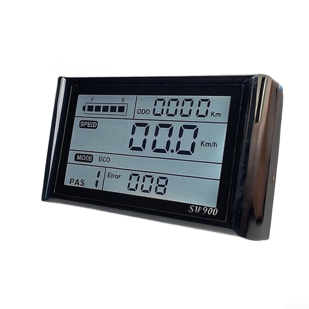 per e-bike Computer SW900 per il tempo piovoso per e-bike Computer | Impermeabile IP64, schermo LCD chiaro, tensione larga 24-72V, corpo in plastica, visibile giorno notte