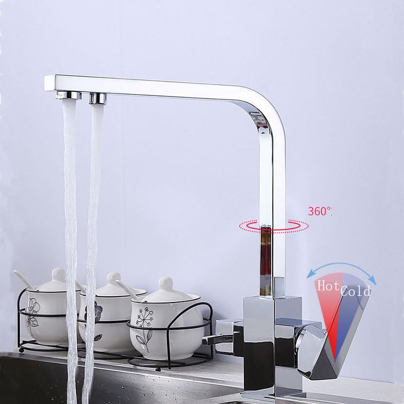 Robinet de cuisine 3 voies de qualité supérieure finition inox brossé - 5