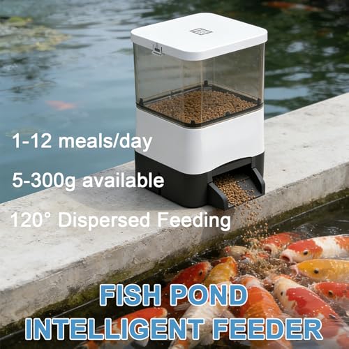 Alimentador automático de peces para estanque con energía solar VZXATYOP 3