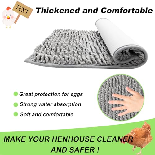 Wensdr 8 pcs Soft Chicken Nesting Pads for Laying Eggs Chenille Velvet Nesting Pads for Chicken Coop Warm Nesting Box Pads 12 x 20 inches