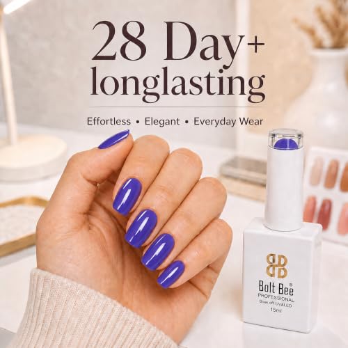 Image of Bolt Bee Blue Color Gel Nail Polish Soak Off UV Gel 15ML DIY at Home Manicure Salon Nail Art