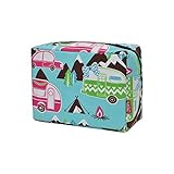 Happy Camper Print NGIL Large Cosmetic travel Pouch