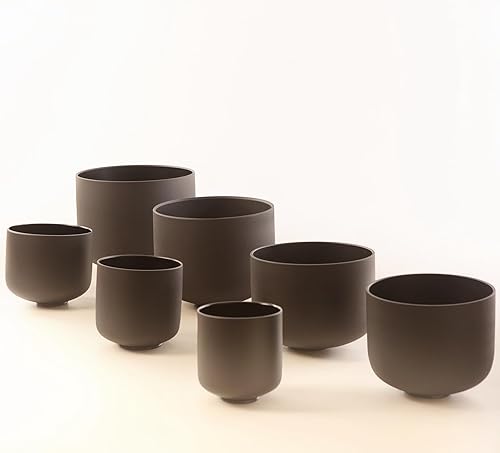 Miniatura 66 de Leize Juego de 7 cuencos de cristal de cuarzo impecables de 6 a 12 pulgadas con fundas de transporte resistentes y mazo de gamuza Blanco