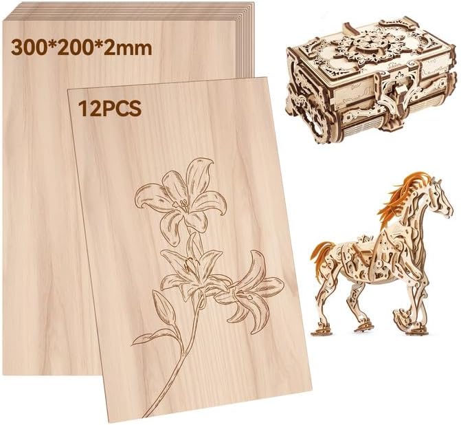 Foglio Di Compensato Di Tiglio Foglio Di Legno 10x10cm - Foto 9