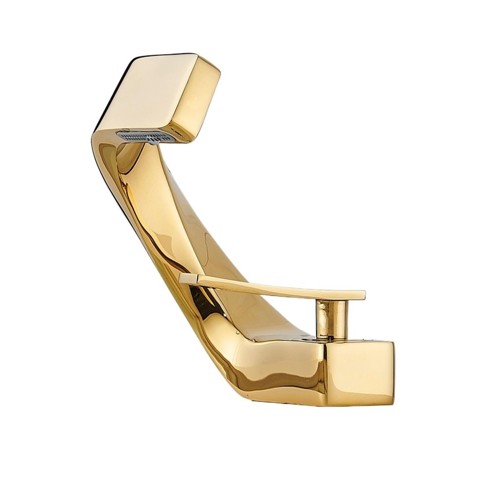 Zadccs Polished Gold Kitchen Faucets, Bathroom Deck Mounted Basin Faucet Black Sink Tap, Single Hole Water Hot And Cold Mitiur Salle De Bain Mixer(Polished Gold)