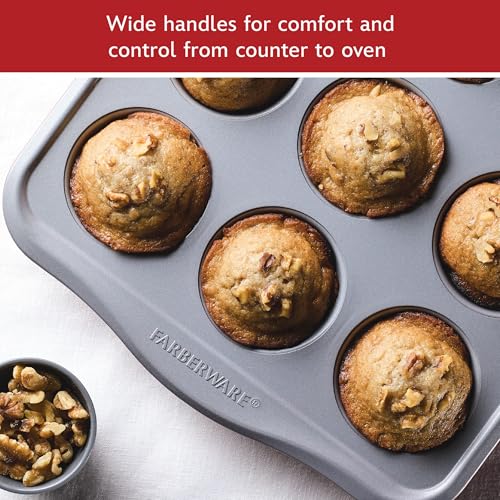Farberware Disney Bake with Mickey Mouse Nonstick Bakeware Set/Baking Pans with Disney Home Oven Mitts, Cookie Pans, Muffin/Cupcake and Loaf Pan, 6 Piece Non Stick Bakeware Set - Red by Farberware - Image 8