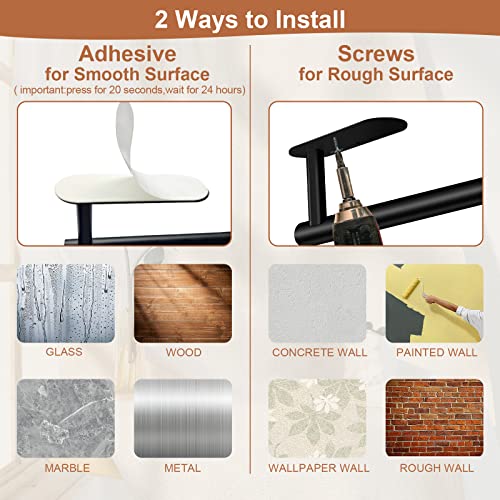 Paper Towel Holder Towel Rack,Wacetog Under Cabinet Paper Towel Holder Wall Mount 2 Pack Stainless Steel Paper Towel Rack For Kitchen Paper Towel Roll Holder (Black) #TOP6