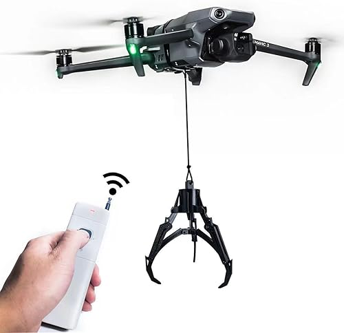 Miniatura 10 de Drone Airdrop System Dispositivo de liberación universal, clip de carga útil, Airdropper Fish con lanzador de anillo de cebo para DJI Mavic