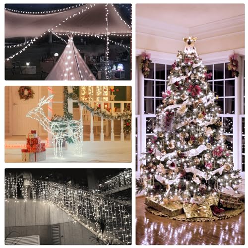 Ehome USB Fairy Lights - 33 ft 100 LED Twinkle String Lights with Remote and Timer (8 Modes) - Silver Wire - Waterproof - Indoor/Outdoor - DIY Party Wedding, White - Thumbnail 7